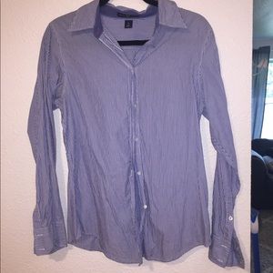 Blue And White Striped Button Down Shirt